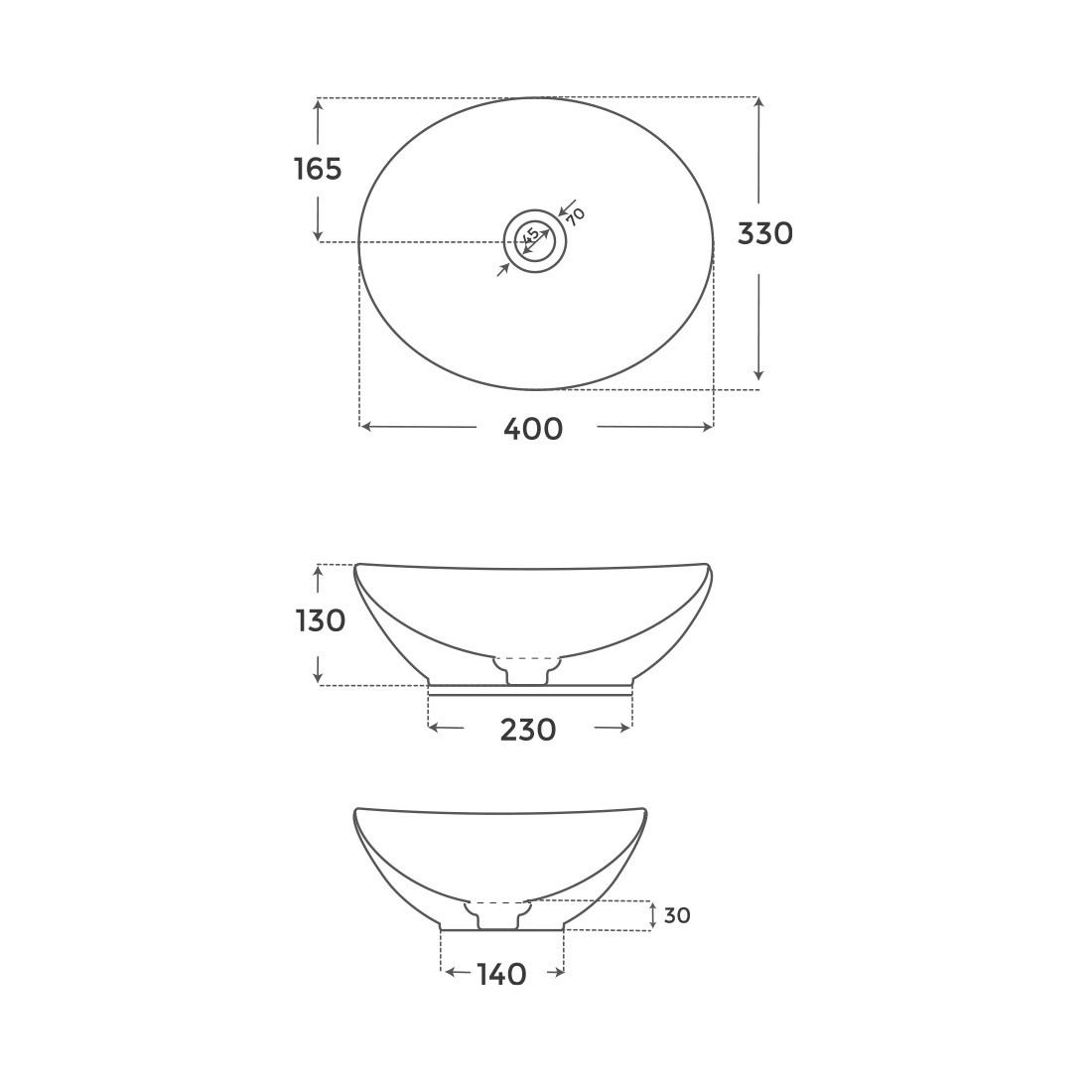 Lavabo Ovalado Sobre Encimera Sun Fossil Natura TheBath