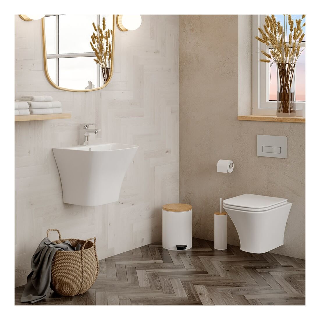 ▷ Toilette sans rebord suspendue modèle Koa - 【Fossil Natura】 - TheBath