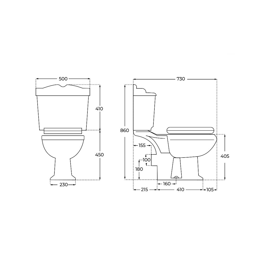 ▷ Achetez de toilette classique York avec abs couvercle