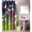 Cortina de baño con diseño de hojas