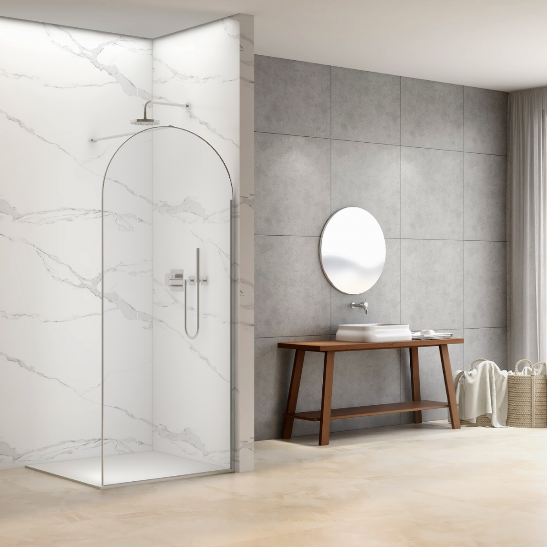 Descubre Mampara ducha redonda fija para transformar tu hogar en un oasis de estilo y funcionalidad | The Bath 🚿🧼