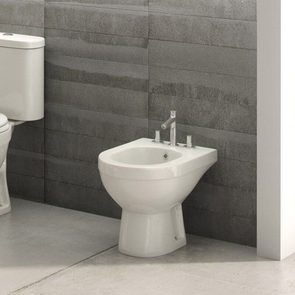 ▷ ACCESORIOS DE BAÑO 7 PZAS LATÓN CROMO Y BLANCO