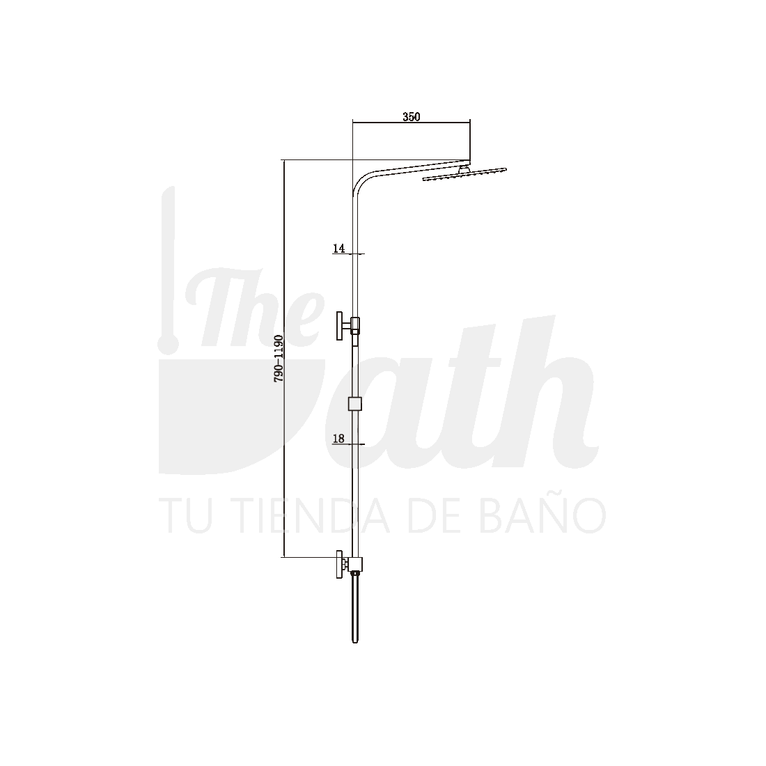 ▷ Coluna de duche quadrada - 【Fossil Natura】 - TheBath