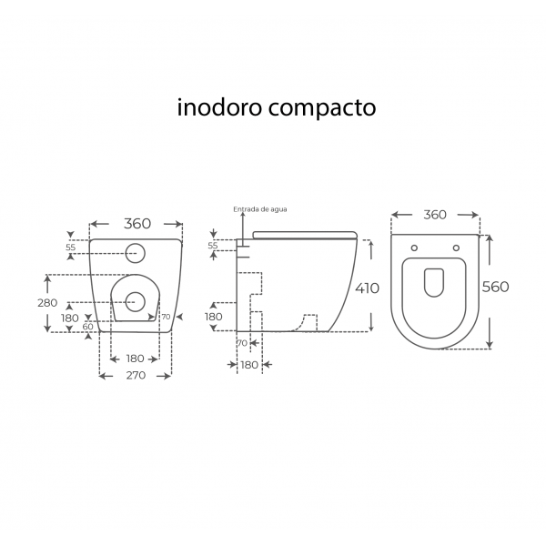 Inodoro compacto sin cisterna modelo Verona